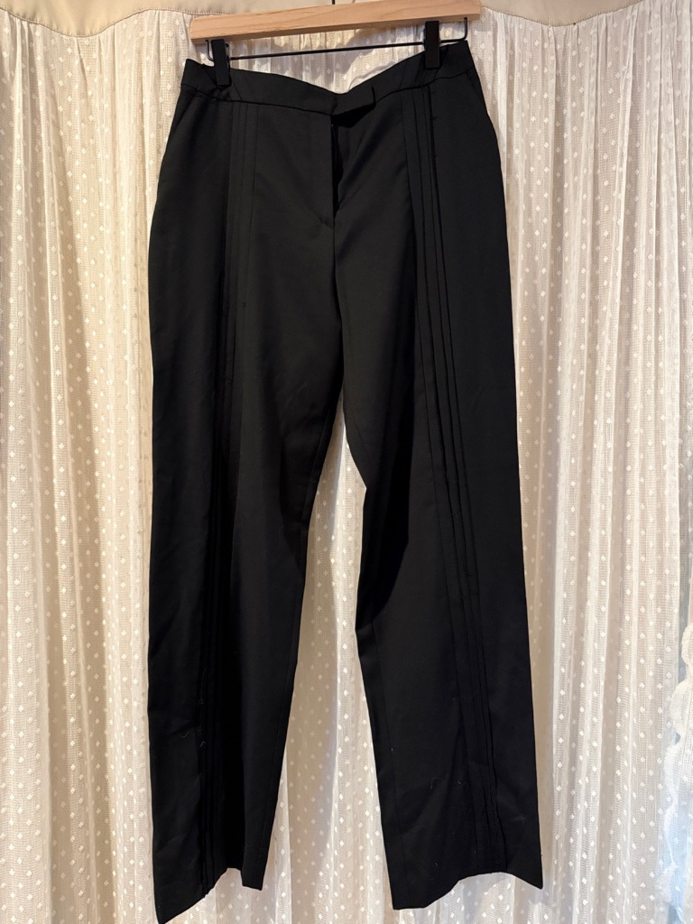 Black Dress Pants - Tailored Pleat Detail